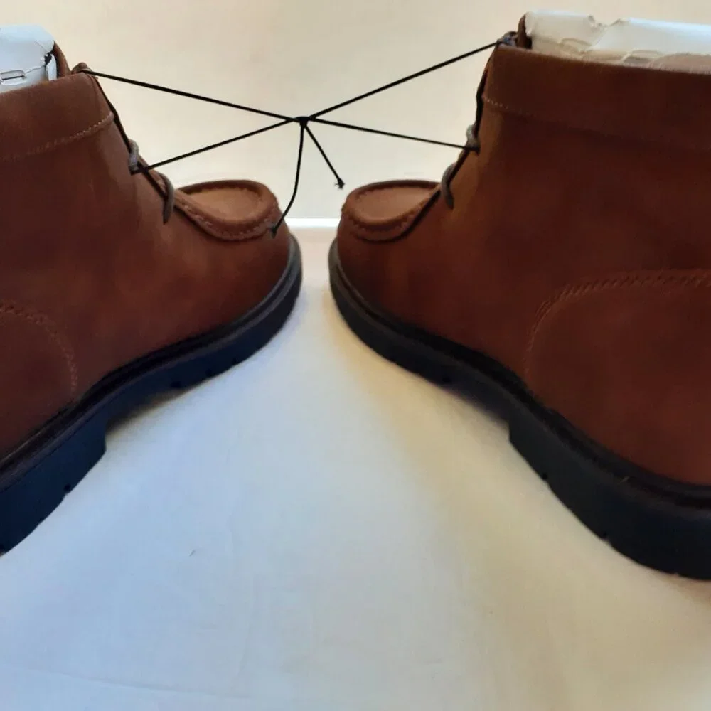 Sonoma Boys Boots Brown Faux Suede Mock Toe Size 6 New